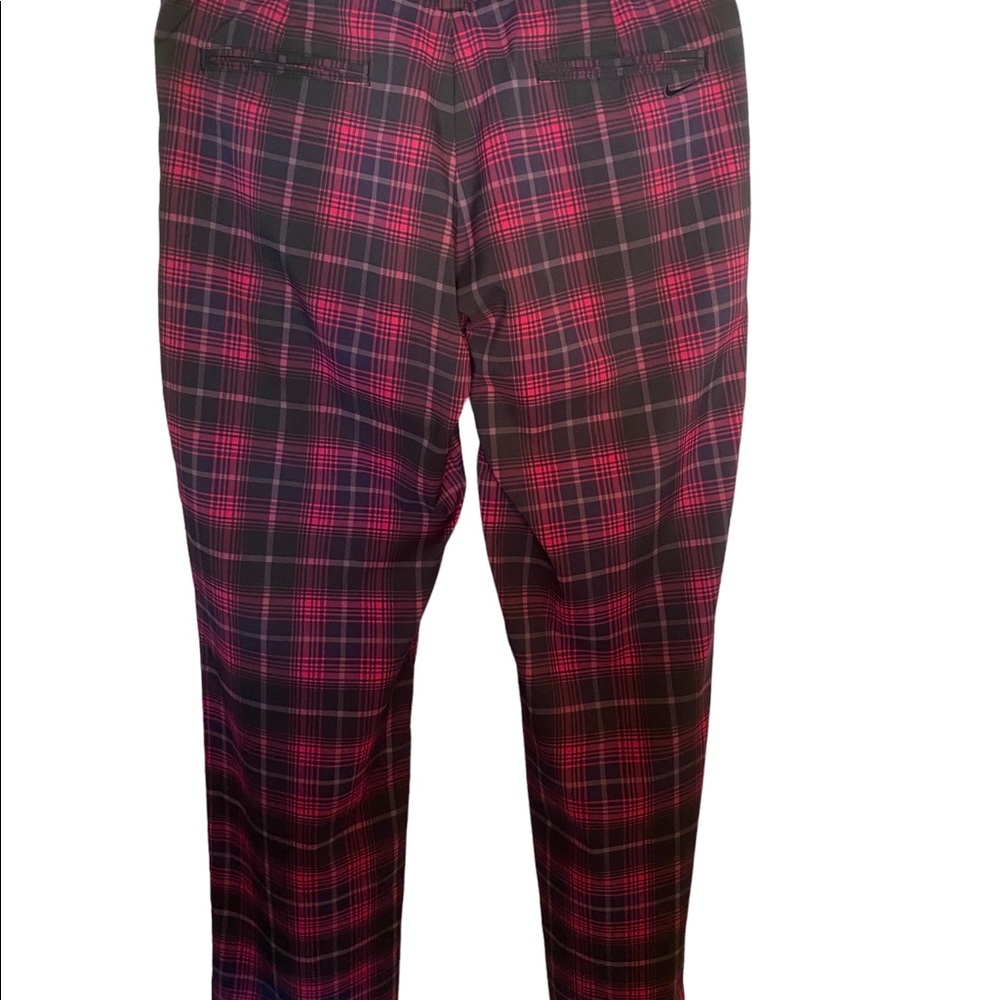 Nike Golf Tour Performance Pink/Black Plaid Modern Rise Dri Fit Golf Pants